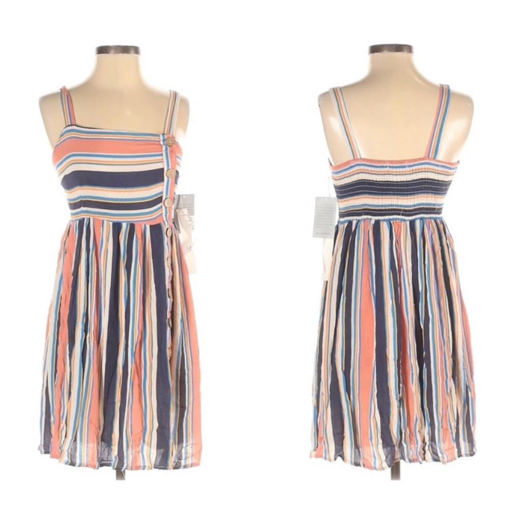 Taylor & Sage striped smocked sleeveless Dress (S)